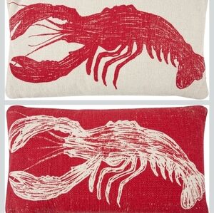 Thomas Paul Red Lobster Print Throw Pillow Case